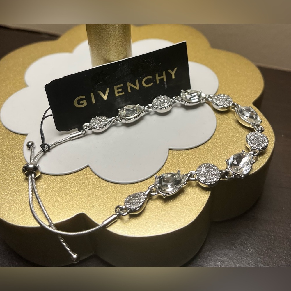 Givenchy Silver Crystal Toggle Necklace - image 2